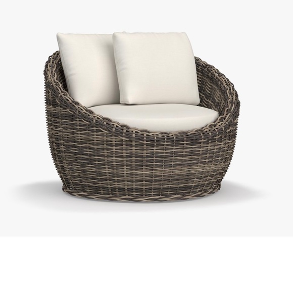 POTTERY BARN HUNTINGTON PAPASAN CHAIR CUSHION SLIPCOVER REPLACEMENT IN NATURAL - Picture 1 of 7